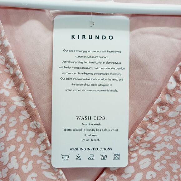 Dress Size L Pink Animal Fairy Coquette Soft Girl Romantic Whimsycore Faux Wrap - Picture 15 of 16